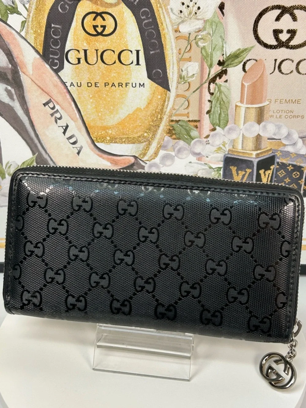 GUCCi GG Imprime Guccissima Leather Zip Around Wallet ๐๐ค - Picture 3 of 17